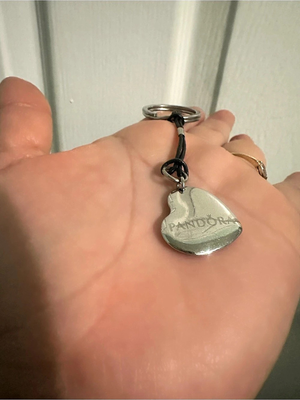 PANDORA Heart Keychain in Silver & Black
